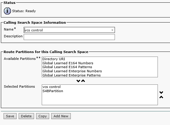 Calling Search Space